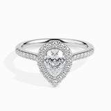 Pear Halo Pavé