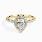Pear Halo Pavé