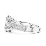 Oval Trinity Ring with Double Pavé
