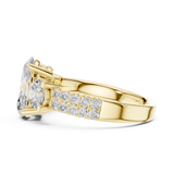 Oval Trinity Ring with Double Pavé